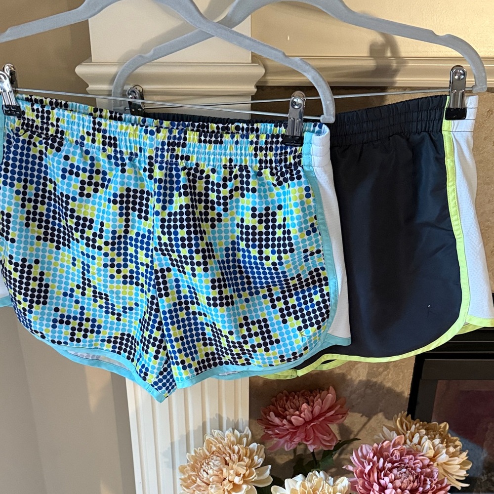 Danskin Now Athletic Shorts - Colorful Patterned and Black - 2 pairs
